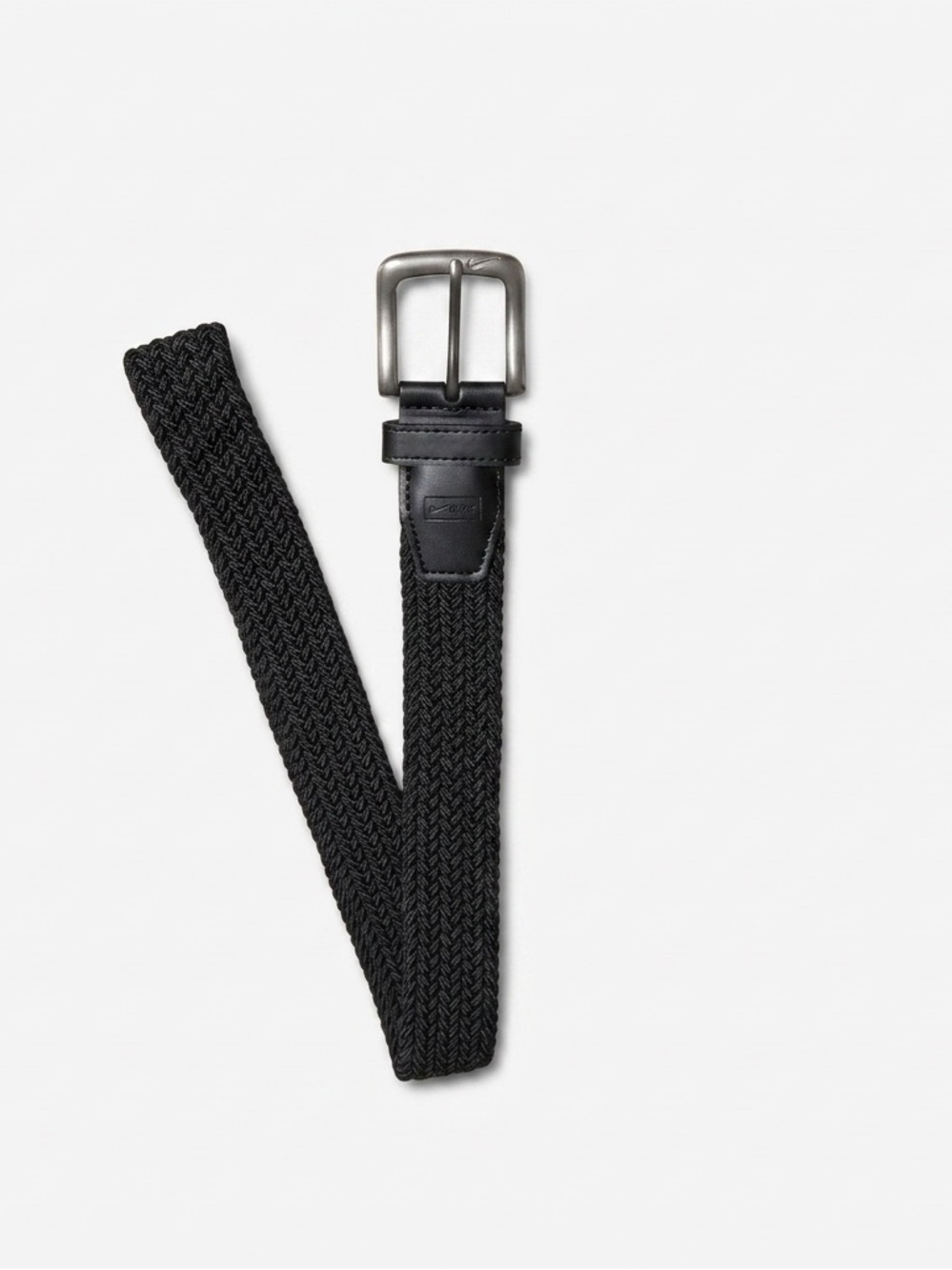 Nike Black Braided Stretch Belt with Matte Buckle
